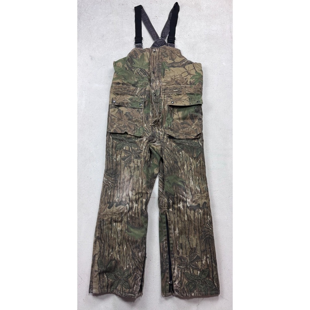 10X Mens Large Camo Hunting Bib Overalls Gore-Tex Waterproof Realtree Rain Pants